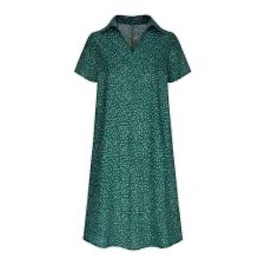 Chic Green Polka Dot Dress, Large